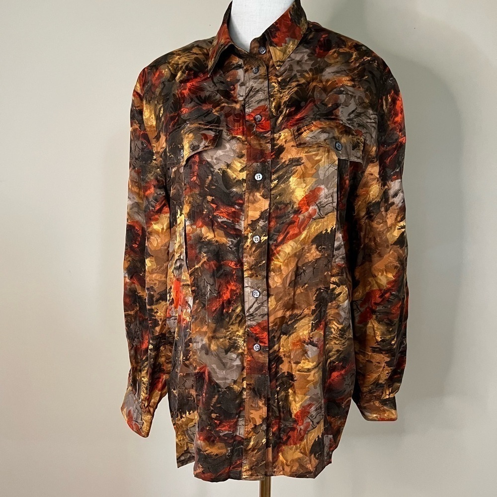 Vintage 100% Silk Women’s XL Blouse